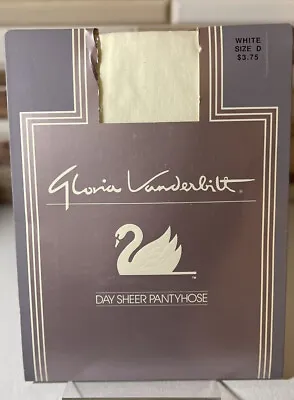 Vintage Gloria Vanderbilt Day Sheer Pantyhose Size D WHITE New NIP • $4.70