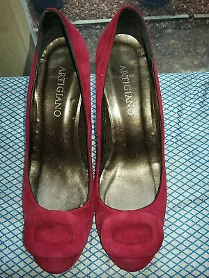 £25 • Buy Artigiano Ladies Magenta Suede Court Shoes EU39 UK6 Wedge Style Heel VG 