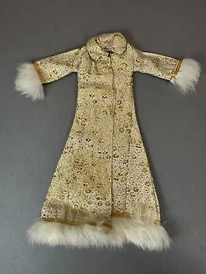 1960's MOD Clone Brocade Fur Trimmed Maxi Coat Fits Vintage Barbie Doll • $27