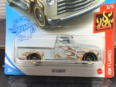 $6.95 • Buy Hot Wheels '52 CHEVY Pickup Truck UTE Grey HW FLAMES Series 3/5 2021 Long Card