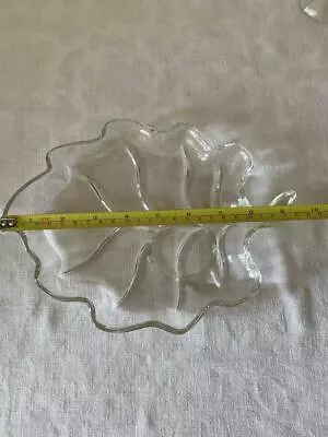 Vintage/Mid Century Modern Glass Snack/Luncheon Plate  Leaf Pattern 1 Plate Only • $8.75