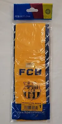 FC Barcelona Medias Socks Color Yellow Size T/1 Made In Spain S27P • $17