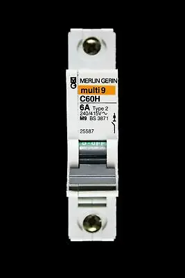 Merlin Gerin 6 Amp Type 2 M9 Mcb Circuit Breaker 25587 C60h • £3.95