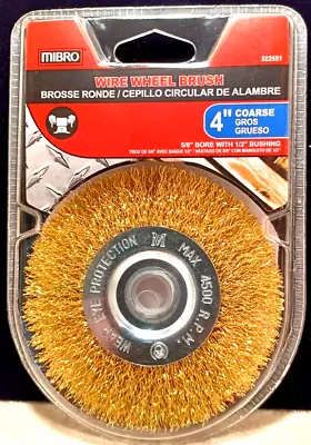 WIRE WHEEL 4  INCH X 5/8 - 1/2  INCH ARBOR CRIMPED WHEEL ANGLE GRINDER • $7.50