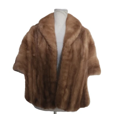 $59.99 • Buy Real MINK Fur Stole Vintage Shawl Bridal 2 Pockets Satin Lining Styled For INZ