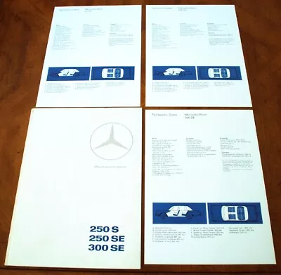 Mercedes-Benz 250S 250 SE & 300SE (W108) Brochure Prospekt 1965 (German Text) • $24.95