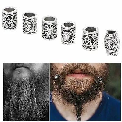 6 Pieces Viking Beard Beads Antique Norse Hair Tube Beads Dreadlocks New • £4.99