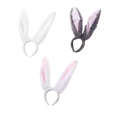 Rabbit Ears Headband Plush Bunny Hair Bands For Kids Adult Easter Party Favor • £7.68