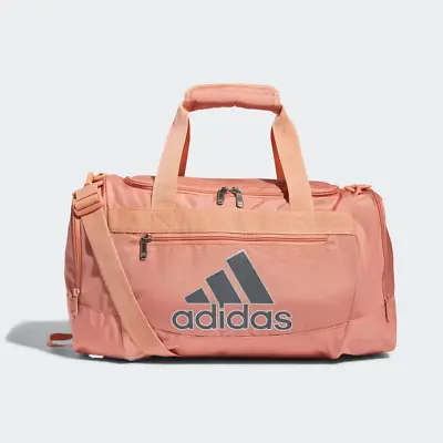 Adidas Women's Pink/Onix/Silver Metallic Defender 4 Small Duffel Bag (5156972) • $29.99
