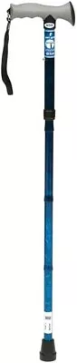 Drive Gel Handle Folding Walking Stick Cane Blue Crackle Shaft - New Gel Grip & • £11.29