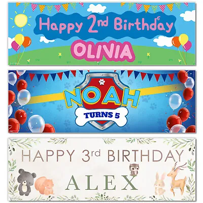 PERSONALISED BIRTHDAY PARTY BANNERS - 1st 2nd 3rd 4th 5th-ANY AGE • £24.99