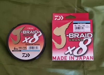 Daiwa J-Braid Grand X8 6lb 150 Yds Island Blue Braid Fishing Line New In The Box • $24