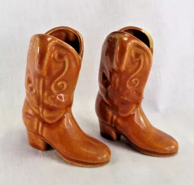 Ceramic Mini Cowboy Boots Wall Planter Pair • $12.99