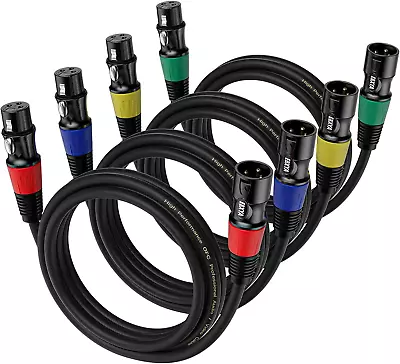 Cables 3ft 4-Packs Standard XLR Male To Female Microphone Cable With 3-Pin • $26.99