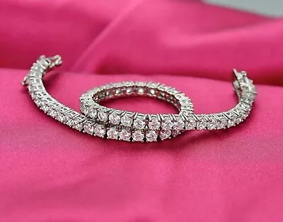 8Ct Round Cut Lab Created Diamond Women's Tennis Bracelet 14K White Gold Plated • $155.99