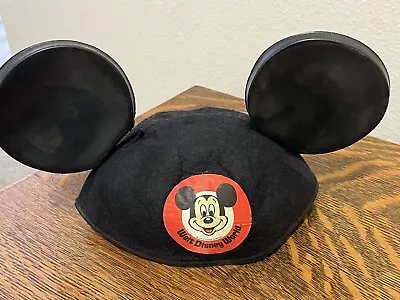 Vintage Mickey Mouse Ears Hat Cap Walt Disney World Black Felt ‘Travis’ • $8