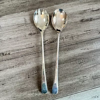 EPNS Made In England Salad Fork And Spoon Serving Set Silverware • $20