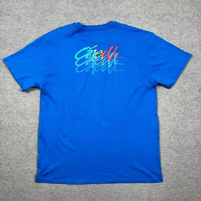 ONEILL T Shirt Mens Size XL Blue Short Sleeve Spell Out Logo Adults Surf • $10.36