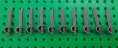 *NEW* Lego Swords Bluish Grey Cutlass Swords For Castle Pirate Fig 10 Pieces • $4.50