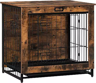 Dog Crate Furniture Decorative Dog Kennel Wooden Pet Furniture With Pull-Out T • $138.99