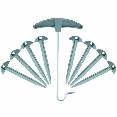 £1.99 • Buy TENT PEGS EXTRACTOR MUSHROOM PEGS Camping Hooks Tarpaulin Groundsheet Awning UK