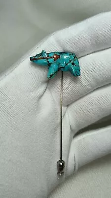 Vintage Southwest Turquoise Bear Stick Pin • $27