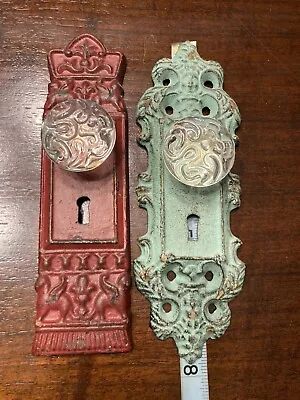 Decorative Door Knobs And Plaques For Wall Hanging Cast Iron Vintage Glass Knobs • $20