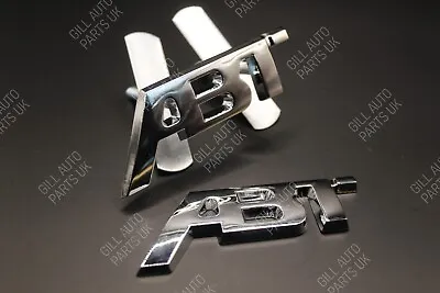 Chrome ABT Big Front Grill And Rear Boot Emblem Badge SET For Audi VW Seat Skoda • £24.95