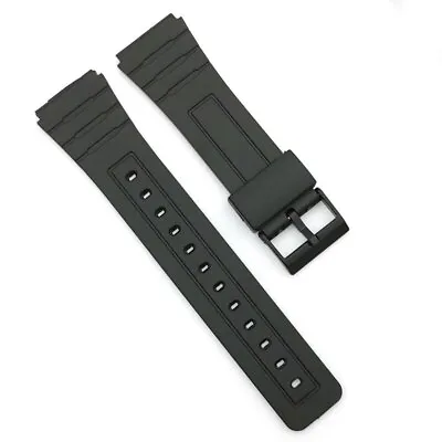 16mm 18mm 20mm New Silicone Watch Strap For Casio W800H Black PU Resin Bracelet • $12.83