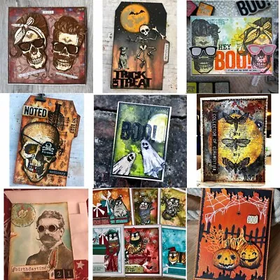 $6.89 • Buy Halloween Skeleton Pumpkin Clear Rubber Stamps Stamping Scrapbooking Craft Card