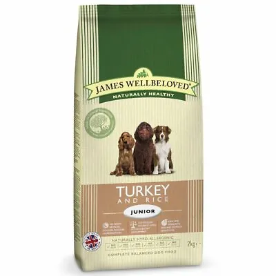 £18.49 • Buy James Wellbeloved Junior Turkey & Rice Complete Dog Food 2Kg