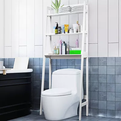 3-Tier Washing Machine Shelves Bathroom Over Toilet Storage Rack Organizer White • £34.95