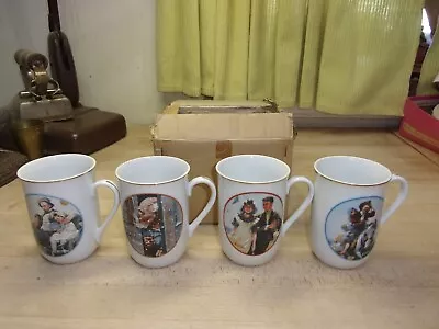 Norman Rockwell Japan Fine Porcelain Gold Trim IMM Coffee Mugs W/box FREE SHIPP • $17.99