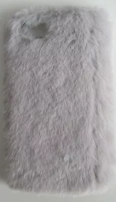 BNWOT Iphone 7 Plus Case Cover - Light Grey Fluffy / Faux Fur **new** • £2.49
