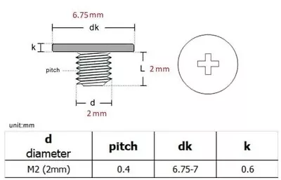 1 Pcs X Screw M2x2 HP Toshiba Acer Asus Lenovo Dell Laptop Screen Lid Hinge SSD • £2