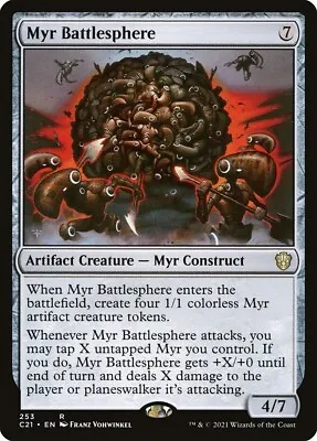 Myr Battlesphere NM Commander 2021 M21 MTG Magic Gathering Card EDH Myr Tokens • $1.49