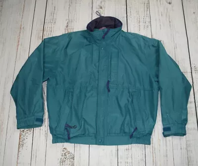 Vintage Ems Eastern Mountain Sports Teal Blue Windbreaker Shell Hiking Outdoors  • $43.99