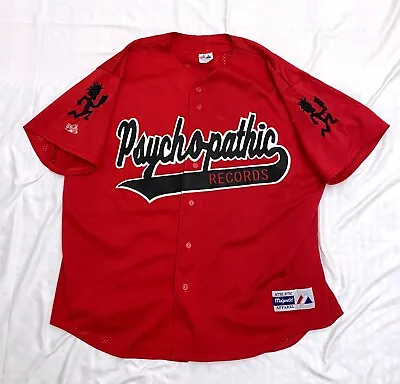 VINTAGE PSYCHOPATHIC RECORDS BASEBALL JERSEY With Embroidered Hatchet Man Logos • $280