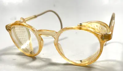 Vintage American Optical Clear Orange Frame Safety Glasses • $89.99