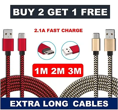 Fast Charger USB Data Cable For Samsung Galaxy A14 A54 A34 A32 S8 S9 S10 S20 • £3.25