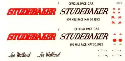 Fred Cady 206 52 Studebaker Indianapolis 500 Pace Car Decal • $9.75