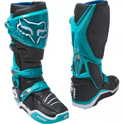 Fox Racing Mens Instinct Boots Burn Guard Hinge Lockout Low Ride Off-Road Teal • $275.97