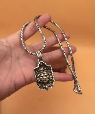 Rare Set Of Chinese Miao Tibetan Silver Necklace + Lion Head Pendant • $20.46