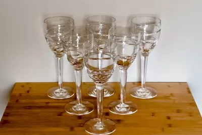 6 X Jasper Conran Waterford Crystal Large Wine Glasses - 'Aura' Design • £180