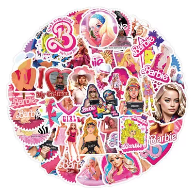 60Pcs Barbie Sticker Cartoon Decals Phone Laptop Book Bag Bottle Party Decor ~ • $10.92