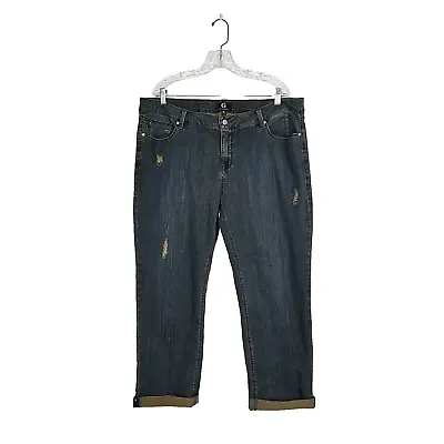 New G By Giuliana Women's 18W (41x29in) Blue Distressed 5 Pockets Denim Jeans • $22.05