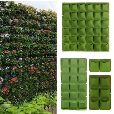 2-72 Pockets In/Outdoor Garden Vertical Planter Wall Mount Growing Bag Pouch • $1.99