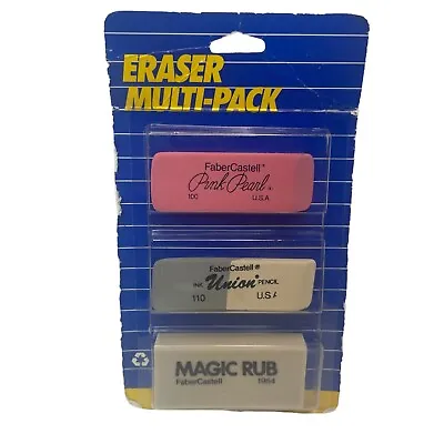 FABER CASTELL Eraser Multi Pack Pink Union Ink/Pencil & Magic Rub PKG SHOWS WEAR • $34.99