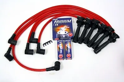 $99.88 • Buy Vms 91-99 Mitsubishi 3000gt V6 10.2mm Spark Plug Wires Ngk Iridium Plugs Red