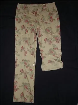 £12.11 • Buy NWT Arizona Jean Co Khaki Cargo Pants Capris Girls 14 1/2 Plus Size Adj Waist